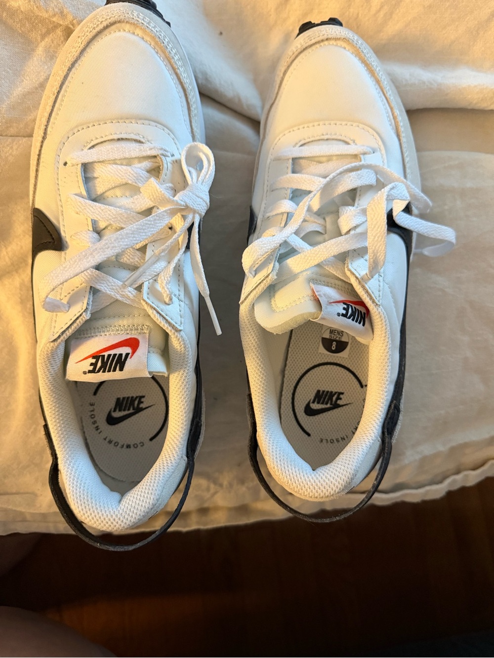 Nike White and Black Waffle Debut- Men's